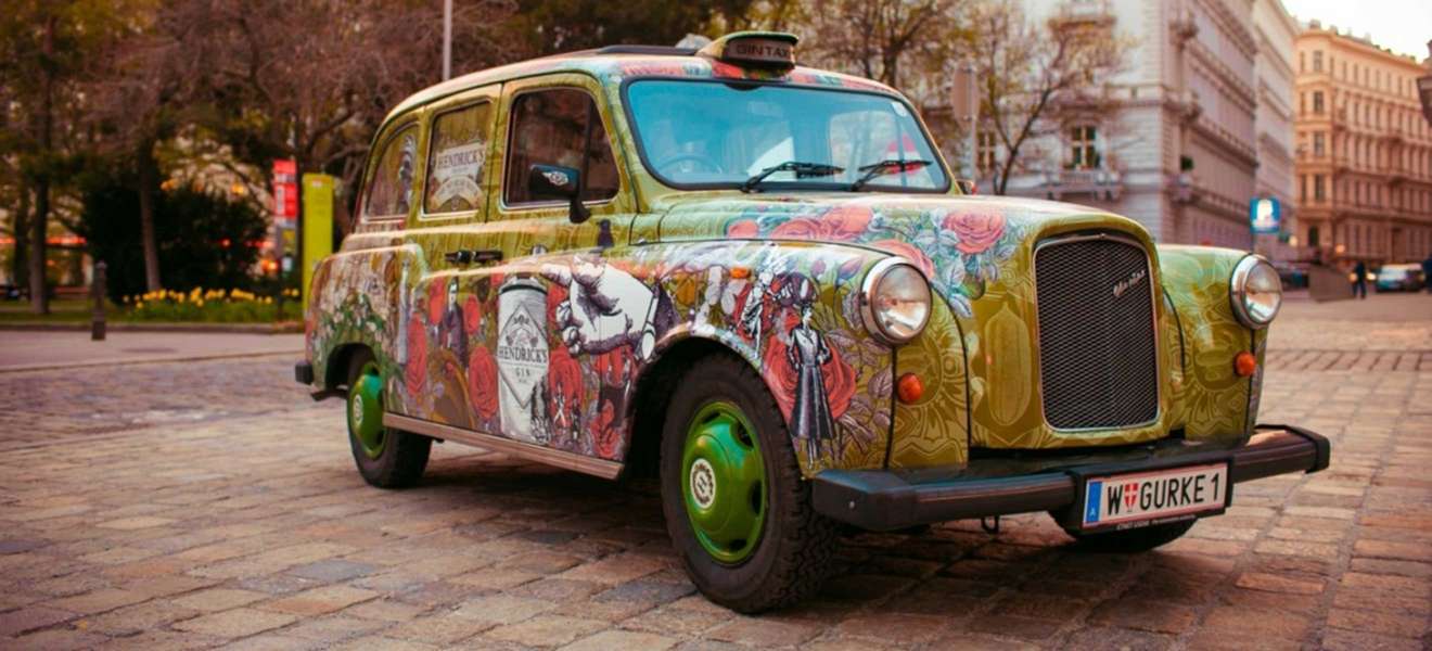 Das Hendrick's Gin-Taxi war bereits anlässlich des World Cucumber Day 2017 in Wien unterwegs. 