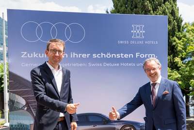 Dieter Jermann, Brand Director Audi Schweiz und Jan E. Brucker, Managing Director Swiss Deluxe Hotels