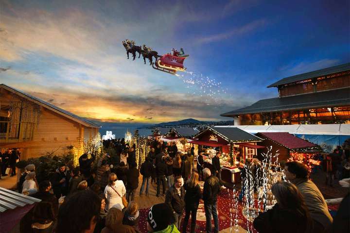 In Montreux gibt es nicht nur einen Adventsmarkt, sondern eine ganze Weihnachtswelt – inklusive Zaubergarten und Holzfällerdorf.