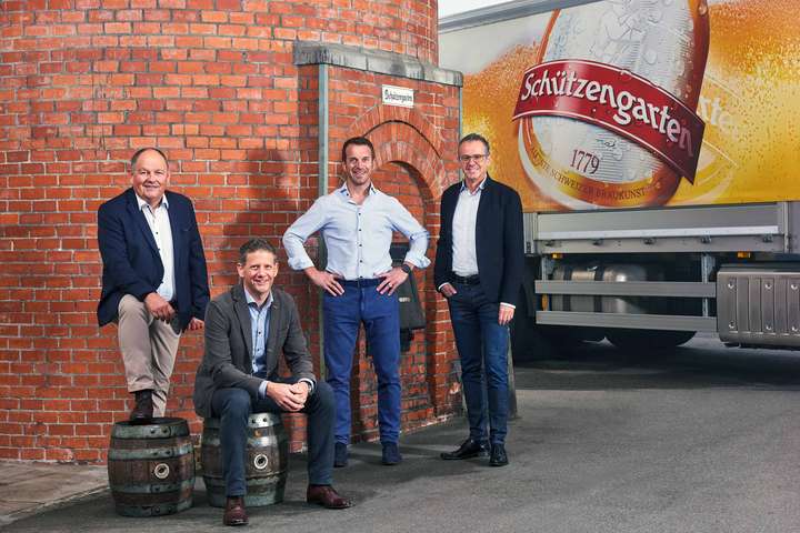 die Geschäftsleitung der Brauerei (v.l.n.r) Kurt Moor, Patrik Epple, Richard Reinert, Reto Preisig