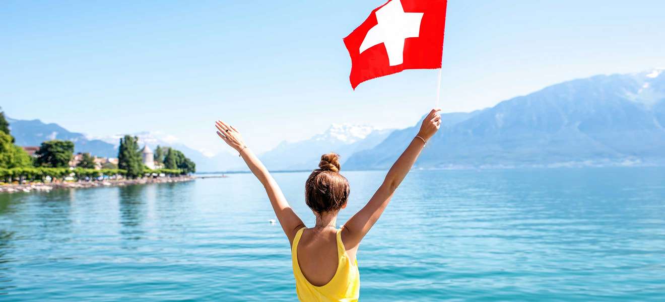 Schweiz See Flagge