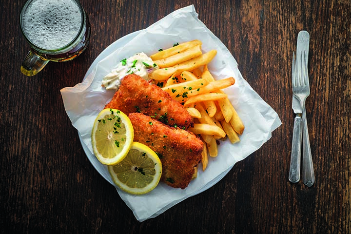 Der beliebte britische Klassiker Fish & Chips.